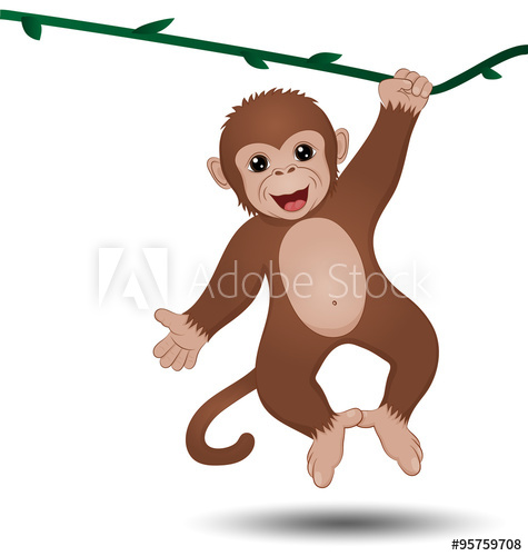 475x500 Monkey Hanging On A Branch