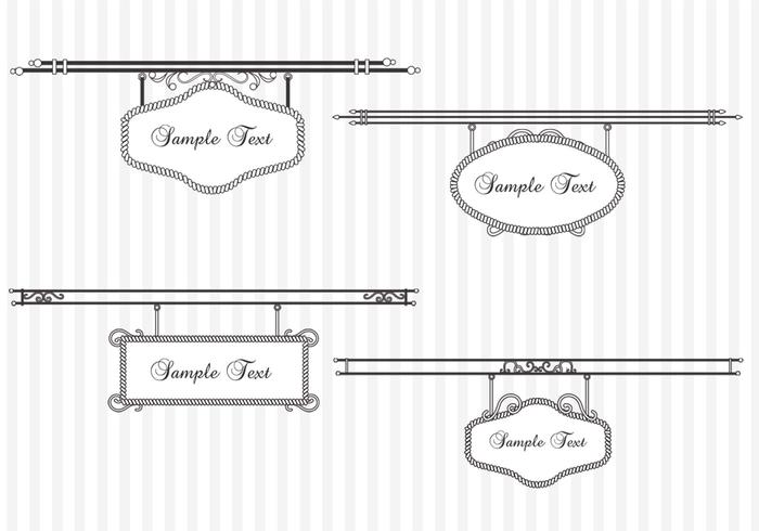 700x490 Vintage Hanging Sign Vector Pack
