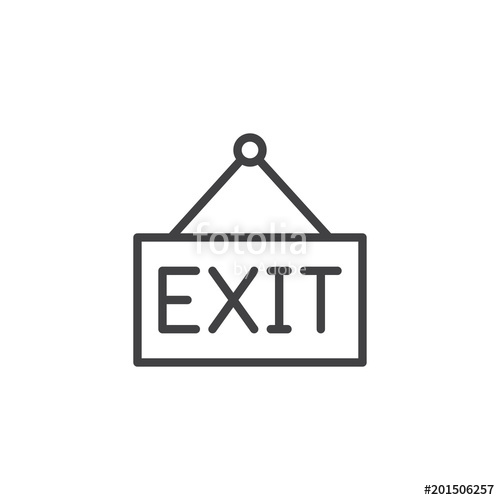 500x500 Exit Hanging Sign Outline Icon. Linear Style Sign For Mobile