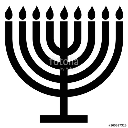 500x500 Menorah Silhouette. Menorah For Hanukkah, Vector Illustration