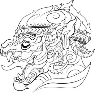307x300 Hanuman New Thai Art Style Vector Stock Vectors