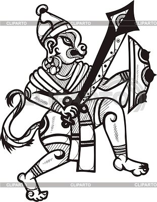 311x400 Hanuman Stock Vector Graphics Cliparto
