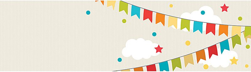 800x231 Cute Birthday Banner, Cute Birthday Banner Vector Material