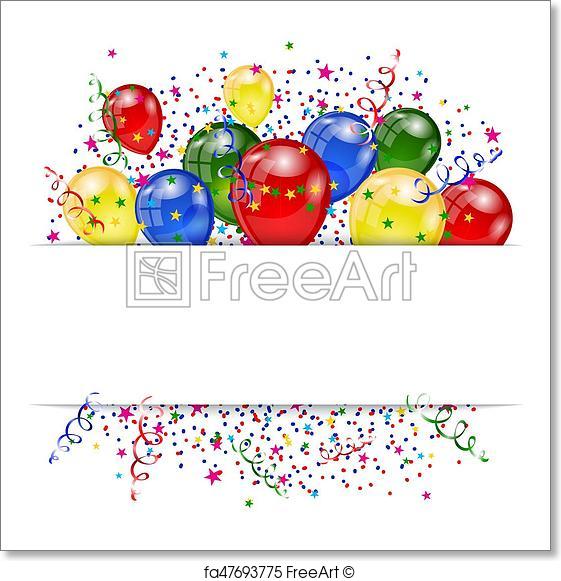 561x581 Free Art Print Of Set Of Colorful Balloons. Balloons Greeting Card