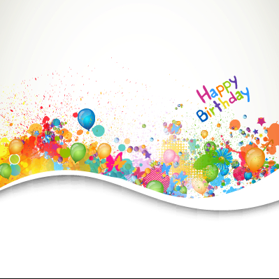 399x399 Happy Birthday Balloon Grunge Background Vector Graphics 02 Free