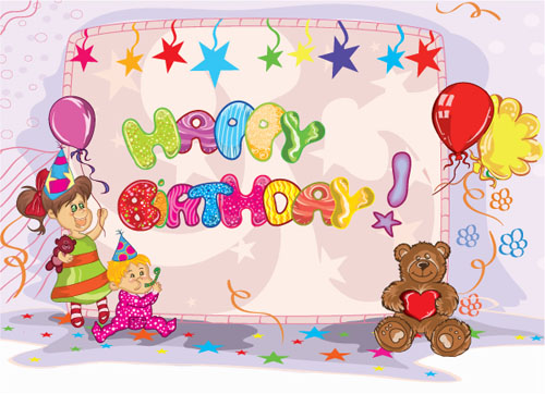 500x362 Kids Happy Birthday Vector Background Png,ai Format Free Vector