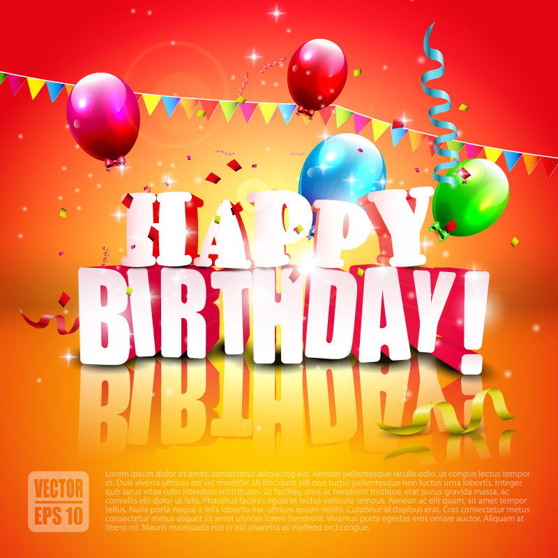800x800 Happy Birthday Pennant Ribbon Vector Free Vector Graphic Download