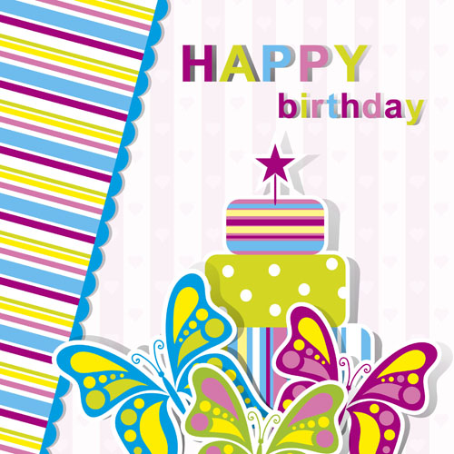 500x500 Happy Birthday Elements Card Vector 03 Free Download
