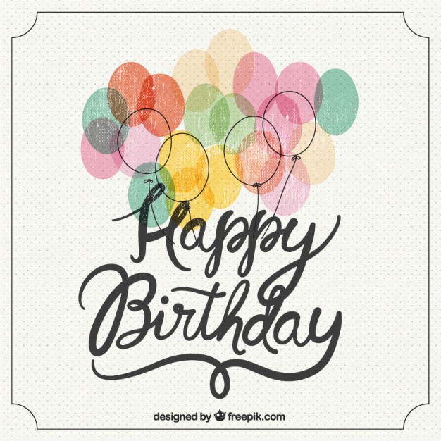 626x626 Happy Birthday Retro Lettering Vector Free Download