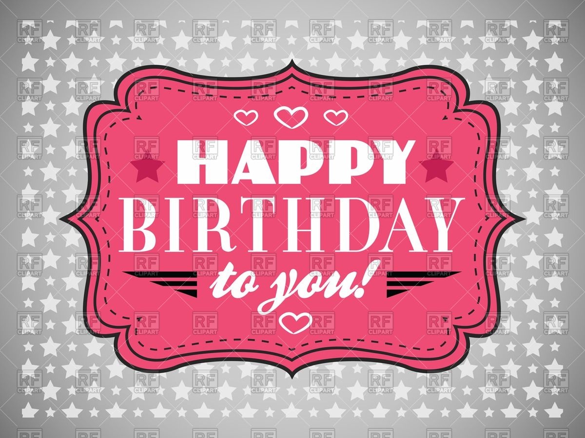 1200x900 Happy Birthday Card With Florid Vintage Frame Vector Image