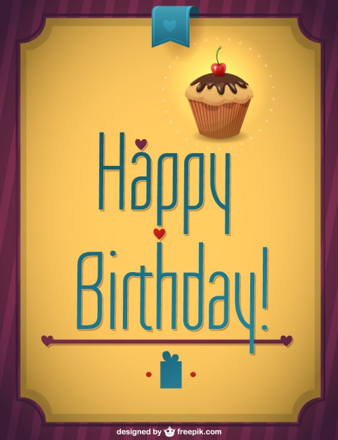 481x626 Retro Cupcake Happy Birthday Vector Vector Free Vector Download