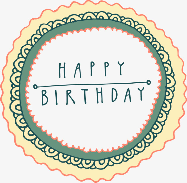 650x637 Retro Hand Drawn Labels, Happy Birthday, Retro, Round Labels Png