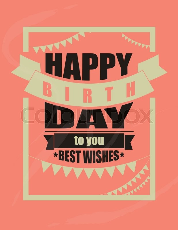 618x800 Vintage Happy Birthday Card Frame Design Vector Stock Vector