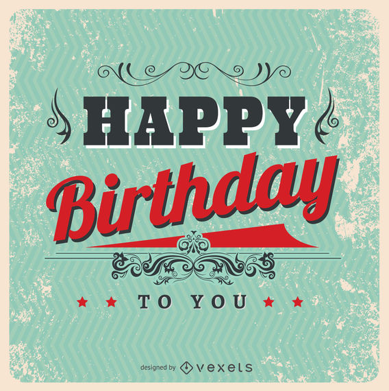 568x570 Vintage Happy Birthday Postcard