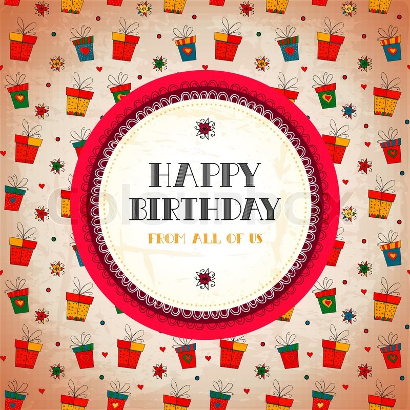 800x800 Vintage Card. Happy Birthday. Vector Illustration. Banner Design