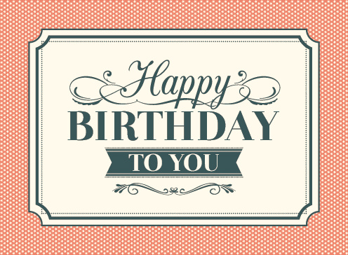 496x364 Vintage Happy Birthday Card Vector Free Vector In Encapsulated