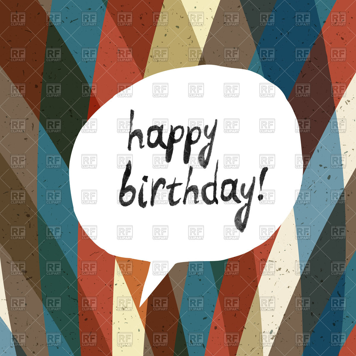 1200x1200 Happy Birthday Retro Card Vector Image Vector Artwork Of
