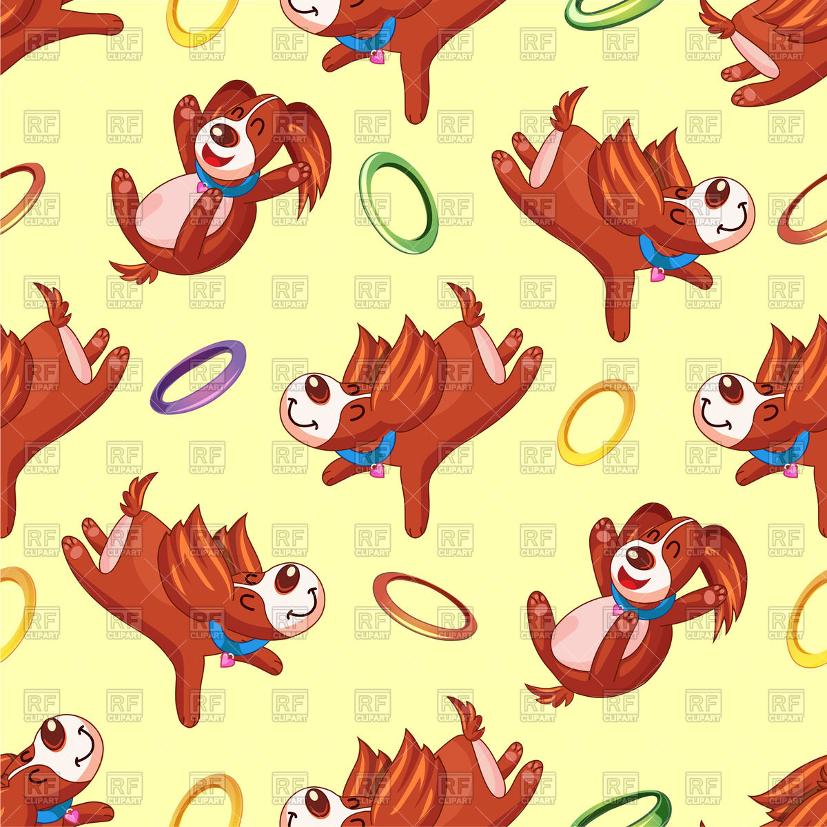 1200x1200 Happy Dog On A Yellow Background Vector Image Vector Artwork Of