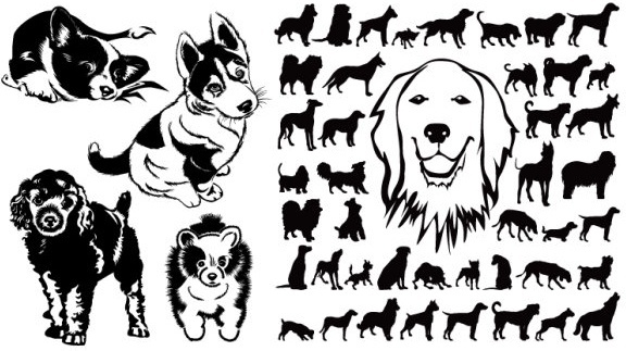 576x323 Happy Dog Silhouette Free Vector Download (10,611 Free Vector) For