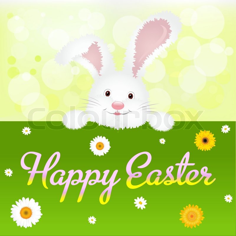 800x800 Happy Easter Greeting Card, Isolated On White Background, Vector