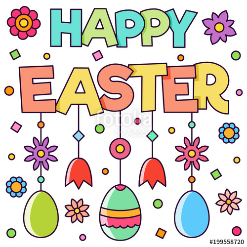 500x500 Happy Easter. Vector Illustration Stock Image And Royalty Free