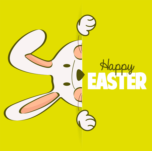 500x499 Happy Easter Card With Hand Drawn Rabbit Vector 04 Free Download
