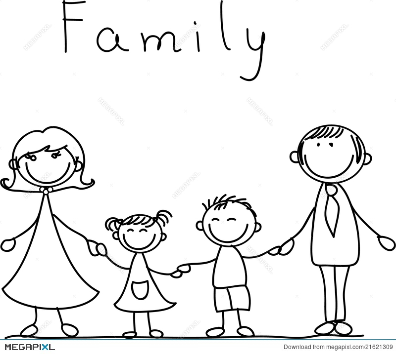800x717 Happy Family Holding Hands, Vector Illustration 21621309