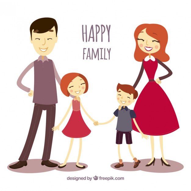 626x626 Illustrated Happy Family Vector Free Download