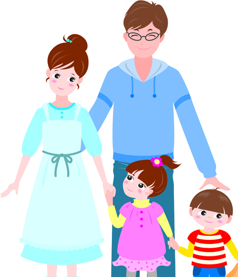 468x544 Vector Happy Family Together Design Elements Free Vector In