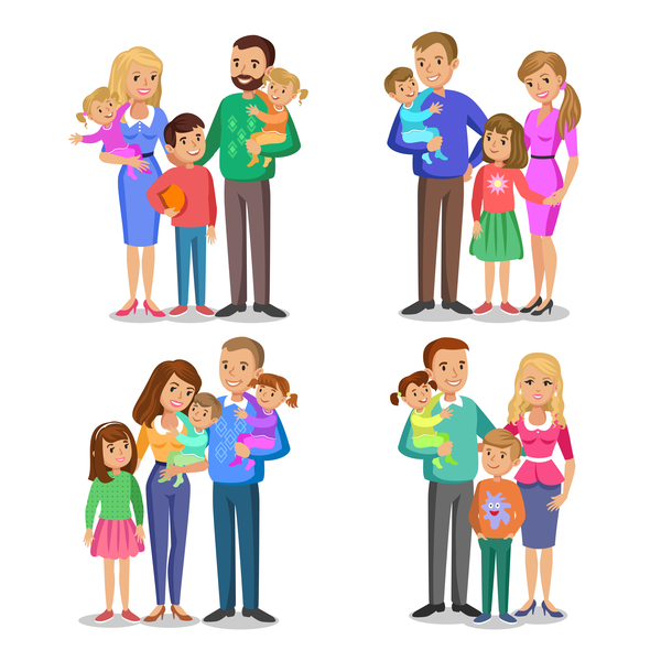 600x600 Happy Family Cartoon Illustration Vector 01 Free Download