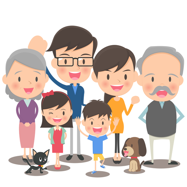 600x600 Happy Family Cartoon Illustration Vector 05 Free Download