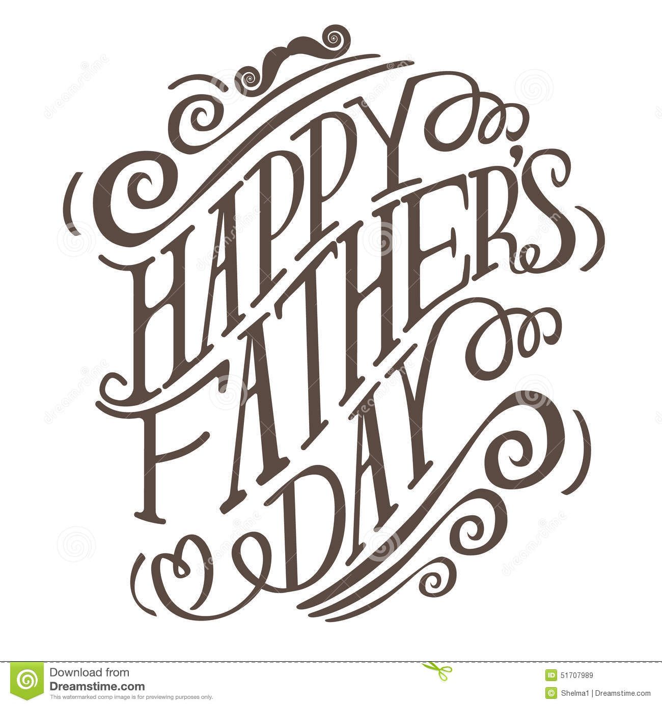 1300x1390 Happy Fathers Day Hand Drawn Typography Eps 10 Vector Stock Vector