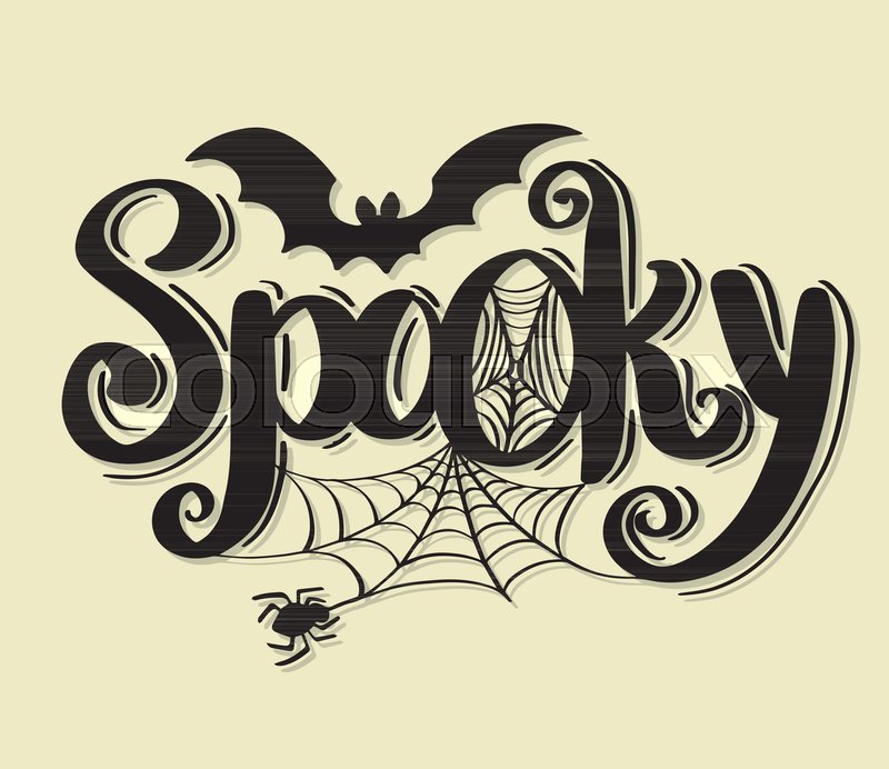 800x692 Happy Halloween Vector Lettering. Holiday Calligraphy With Bats