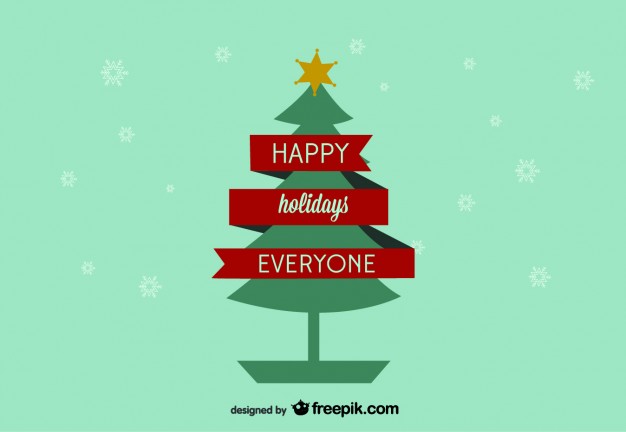 626x432 Happy Holidays Postcard Vector Free Download