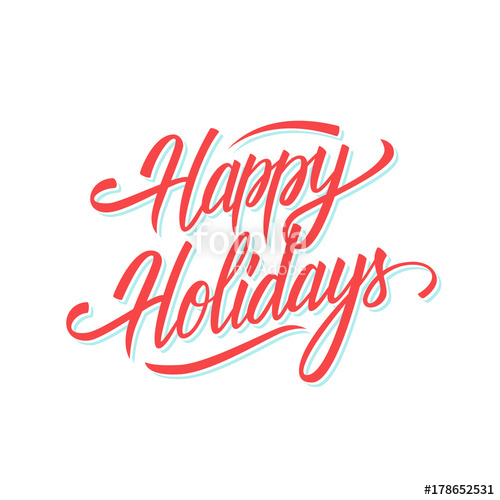 500x500 Happy Holidays Hand Lettering Text Design For Seasonal Holiday