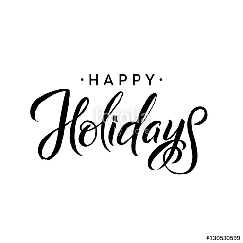 500x500 Happy Holidays. Merry Christmas Calligraphy Template. Greeting