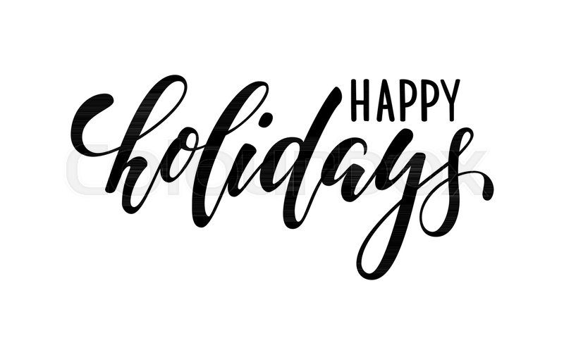 800x480 Happy Holidays. Hand Drawn Creative Calligraphy, Brush Pen