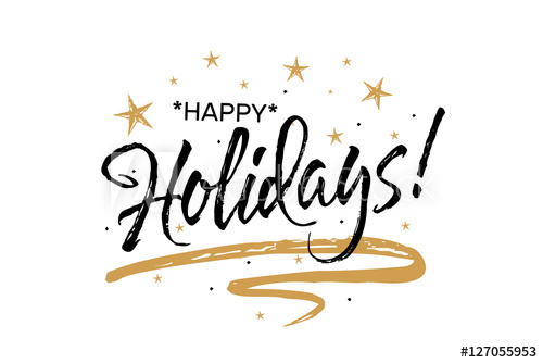 500x334 Happy Holidays.beautiful Greeting Card Scratched Calligraphy Black