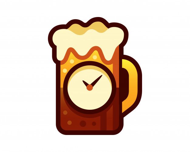 626x500 Happy Hour Glass Of Beer Vector Illustration Vector Premium Download