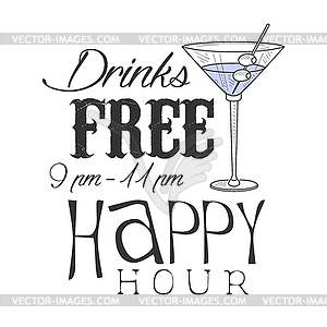300x300 Bar Happy Hour Promotion Sign Design Template