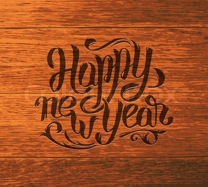 800x720 Happy New Year 2016 Greeting Card Design. Sticker With Hand