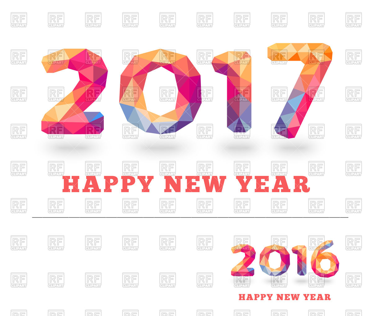 1200x1020 Happy New Year 2017 And 2016 Greeting Card Vector Image Vector