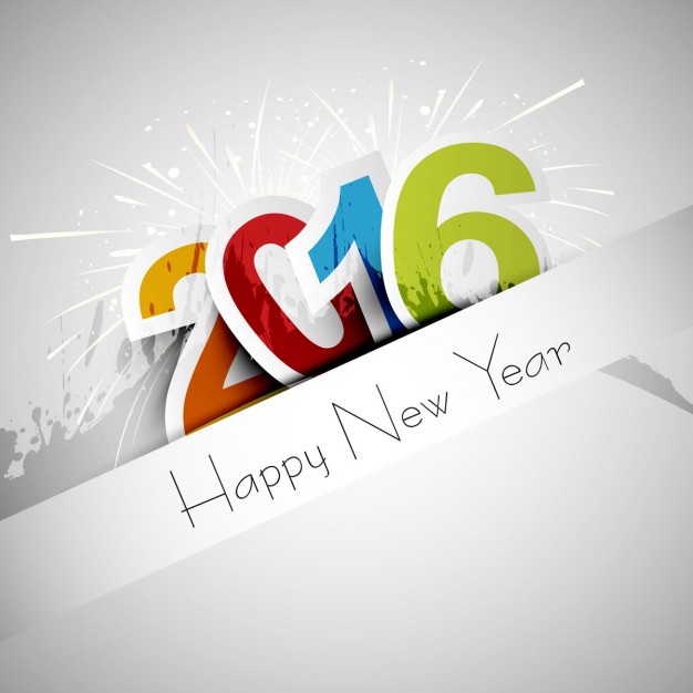 626x626 Happy New Year 2016 Greeting Card Vector Free Download