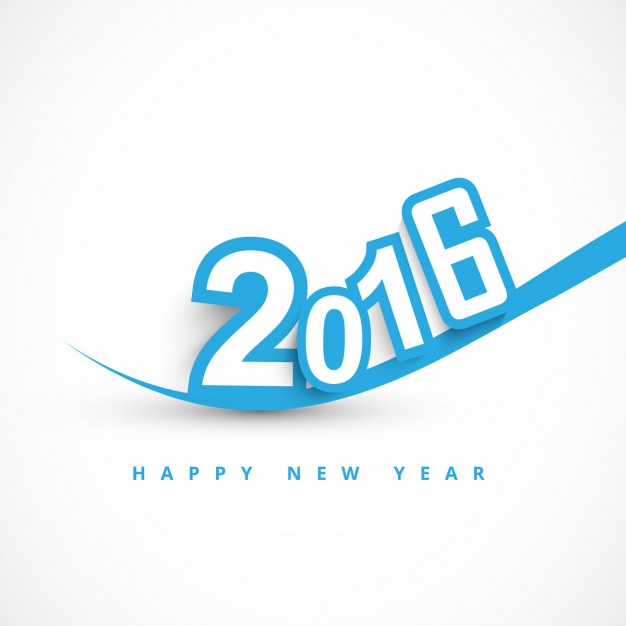 626x626 Happy New Year 2016 Text In Color Blue Vector Free Download