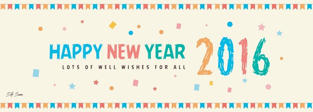 1054x380 Free Happy New Year 2016 Banner Vector