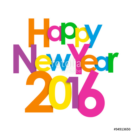 500x500 Happy New Year 2016 Vector Letters Card Stock Image And Royalty