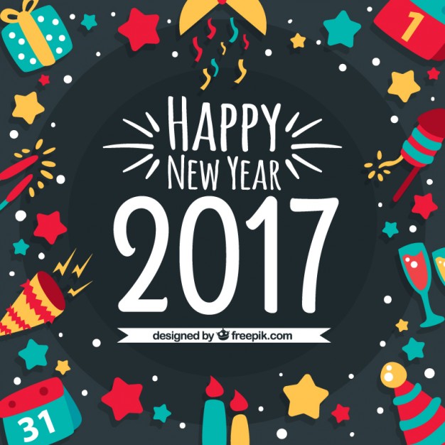 626x626 Happy New Year 2017 Background Vector Free Download