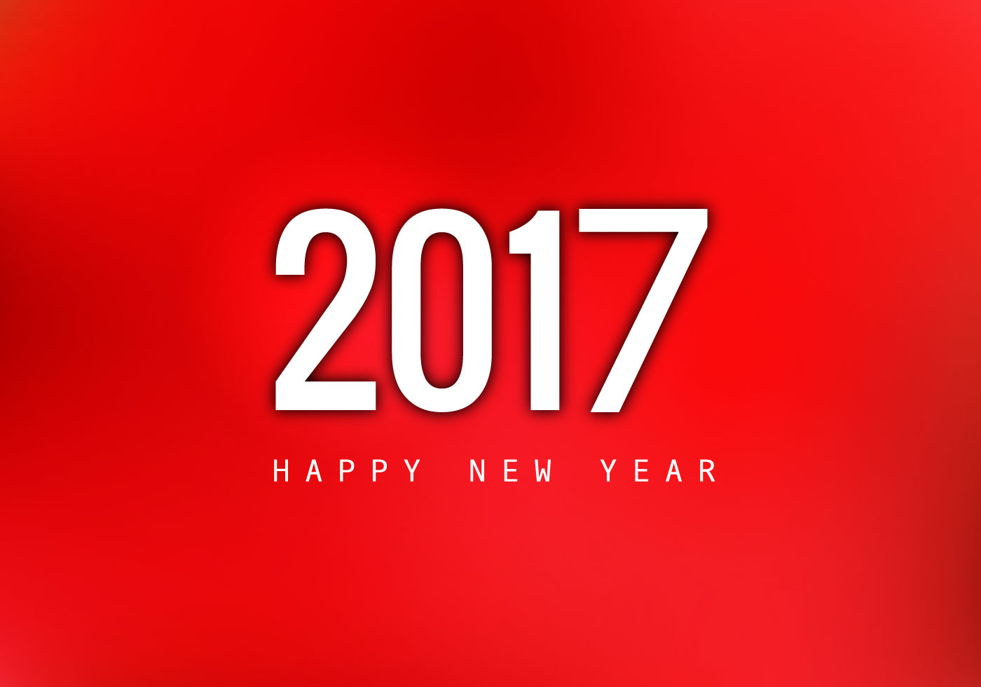 1400x980 Happy New Year 2017 On Red Background