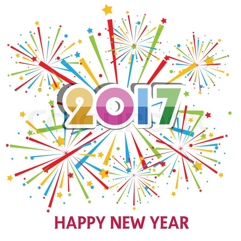 800x800 Happy New Year 2017 With Fireworks Background Stock Vector