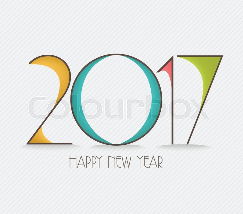 800x704 Happy New Year 2017 Text Design Stock Vector Colourbox